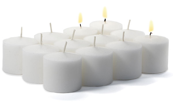 15 Hour Unscented Votive White OR Ivory Candles~Longer Burn~USA~Bulk/Wholesale